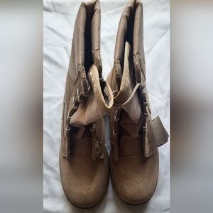 Tan Lace-Up Combat Boots